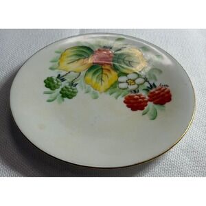 Favorite Bavaria Hand Painted Berry Porcelain Plate Gold Rim Artist Signed Luken